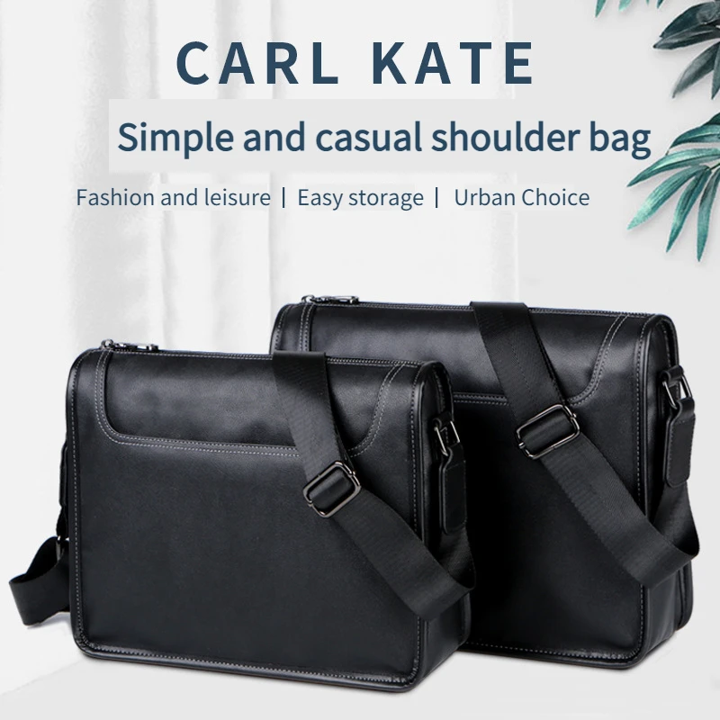 Men's Bag 2022 New Shoulder Bag Men's Business Messenger Bag Casual Fashion Leather Small Backpack Riding Shoulder Bag Black