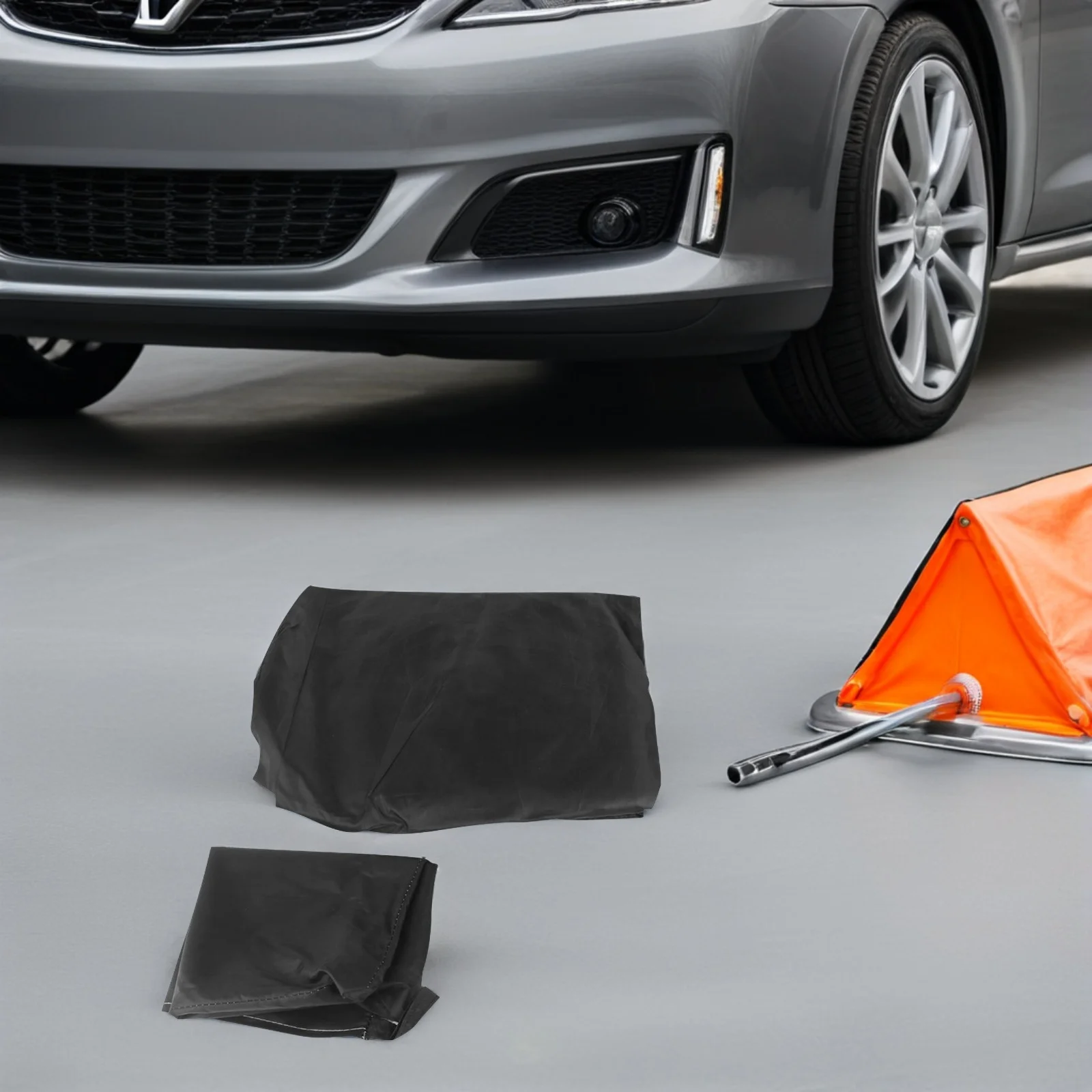 

Waterproof Car Half Body Sun Shade Cover Xl Black Magnet Pockets Sunscreen Rainproof Snow Dust Protector Half Car Cover