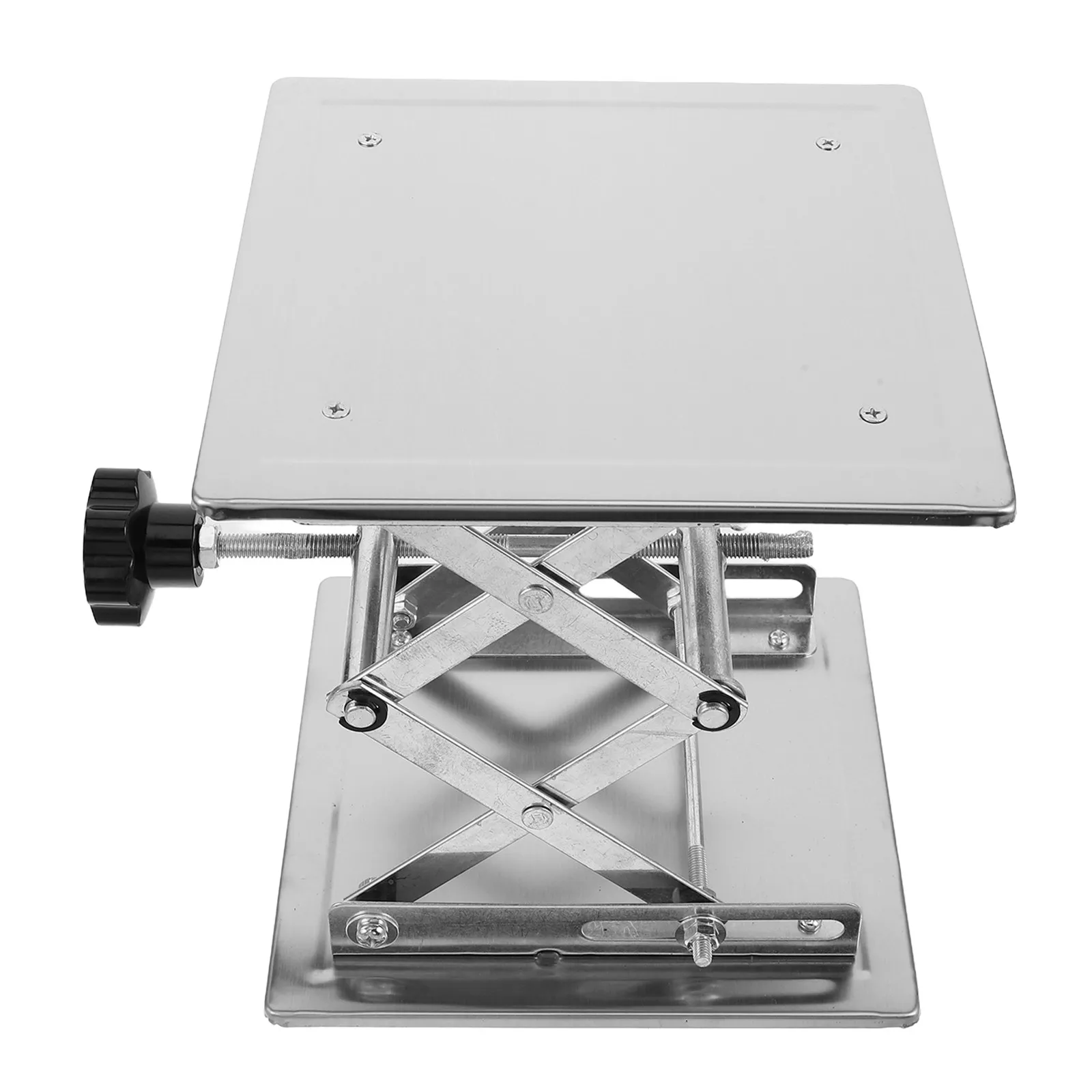 Stand Table Stainless Steel Manual Lifting Jack Platform 200x200mm Smooth Stable Elevation for Delicate Experiments