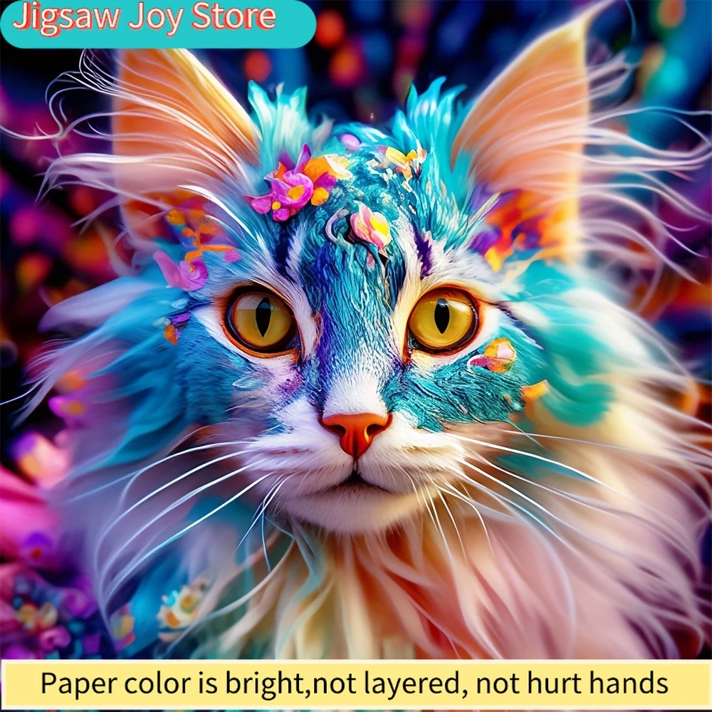 

Набор для алмазной вышивки 5D DIY (1 шт.) - Красочный кот, полный набор с круглыми акриловыми стразами, холст для вышивки, вышивка крестом, декор для дома