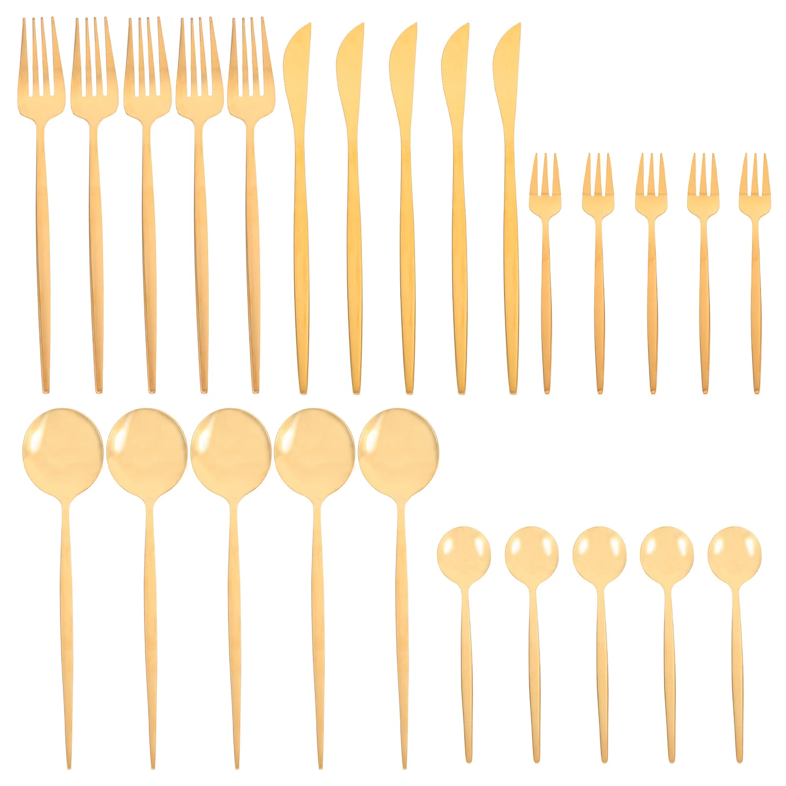 

1 Set Stainless Steel Cutlery Set 5-Piece Fork Spoon Knife Dinnerware Flatware Silverware For Wedding Party Camping Steak Dining