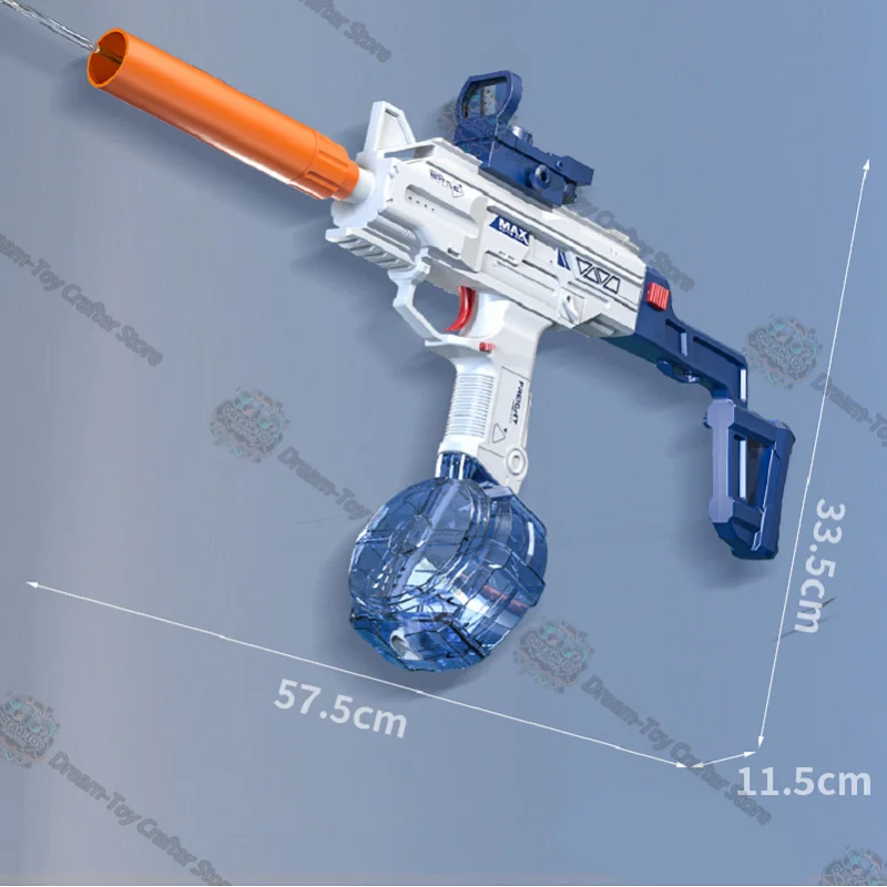 전기 UZI 물총 어린이를위한 자동 장난감 SMG 스타일 블래스터 여름 야외 해변 담그는 사람 스플래시 놀이 슈팅 물 싸움