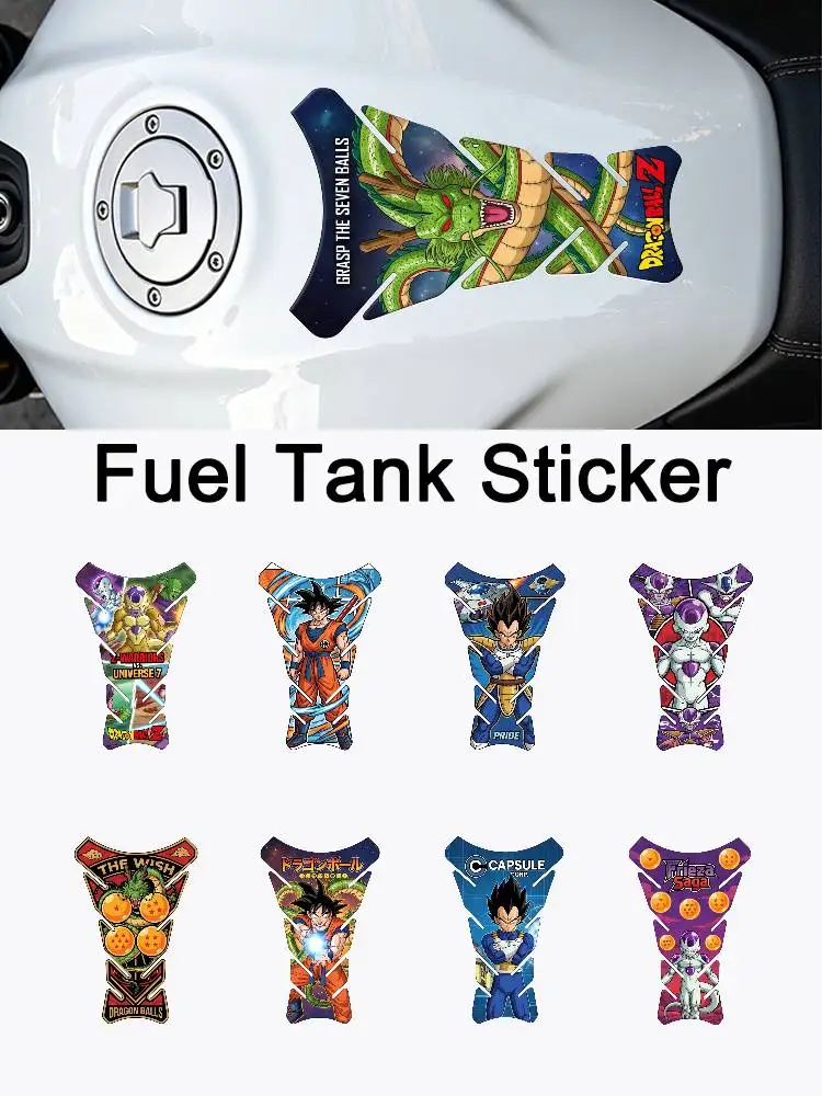 

DRAGON BALL Z SON GOKU Vegeta Motorcycle PVC Tank Pad Tank Cap Protector Racing Sticker Universal