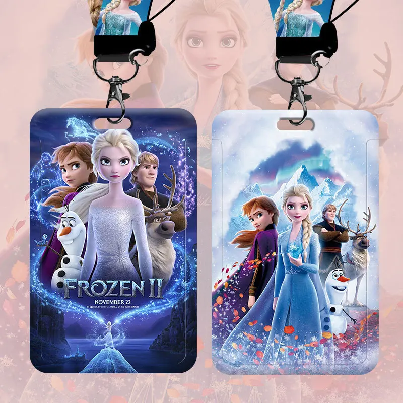 Student Card Holder Frozen Princess Keychain Cartoon Bus Card Holder Campus Card Work ID Holder Factory Hard Meal Card Subway Ac