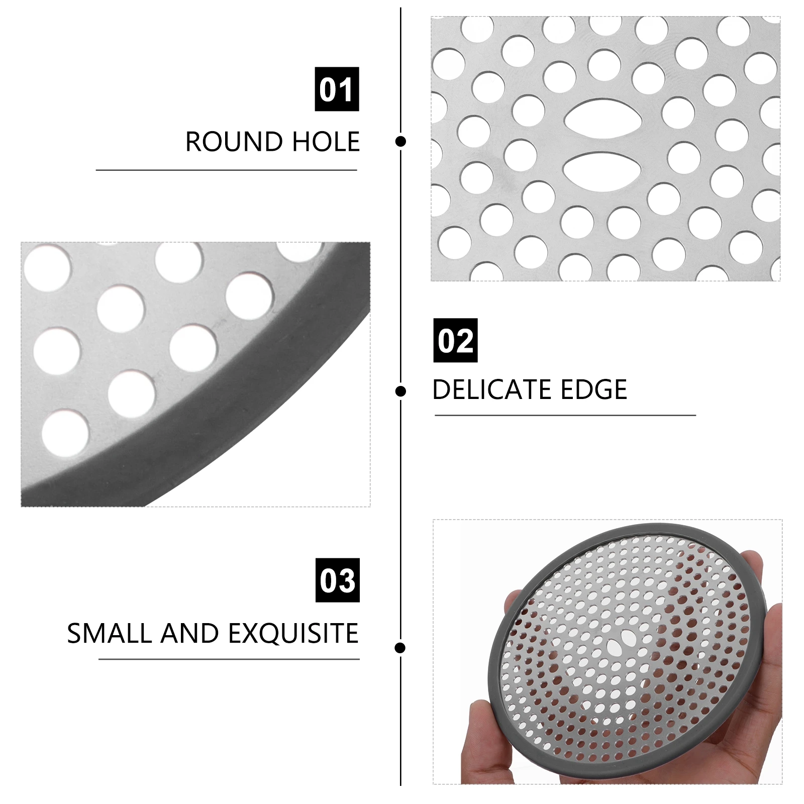 

Durable Stainless Steel Floor Drain Cover Sink Filter Hair Food Waste Blocker Anti-Block Sink Filtering Cover for Kitchen