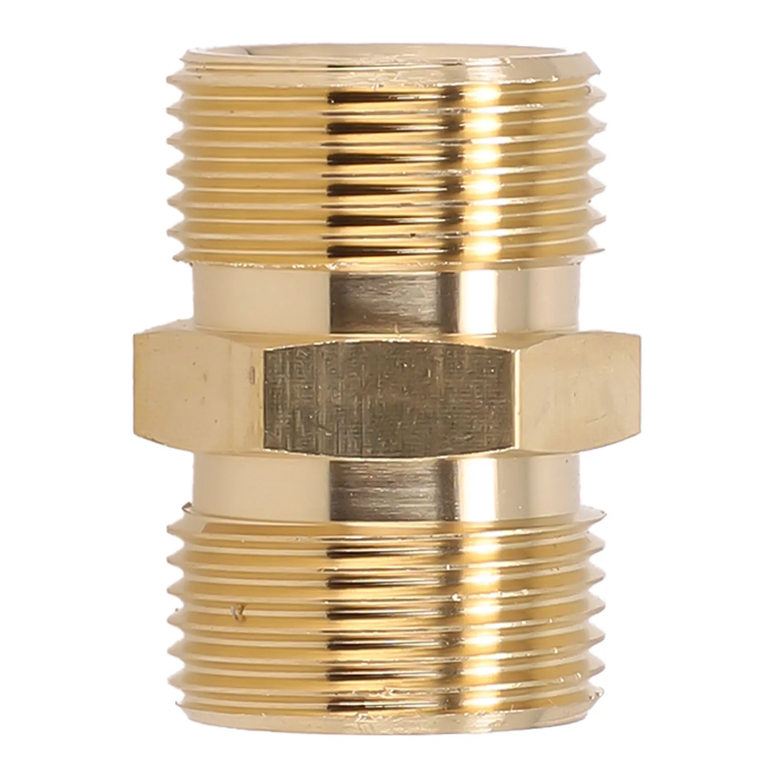 Connector Made of Solid Brass for M22 14mm Male to 15mm Female Thread Transition on High Pressure Washer Swivel Hoses