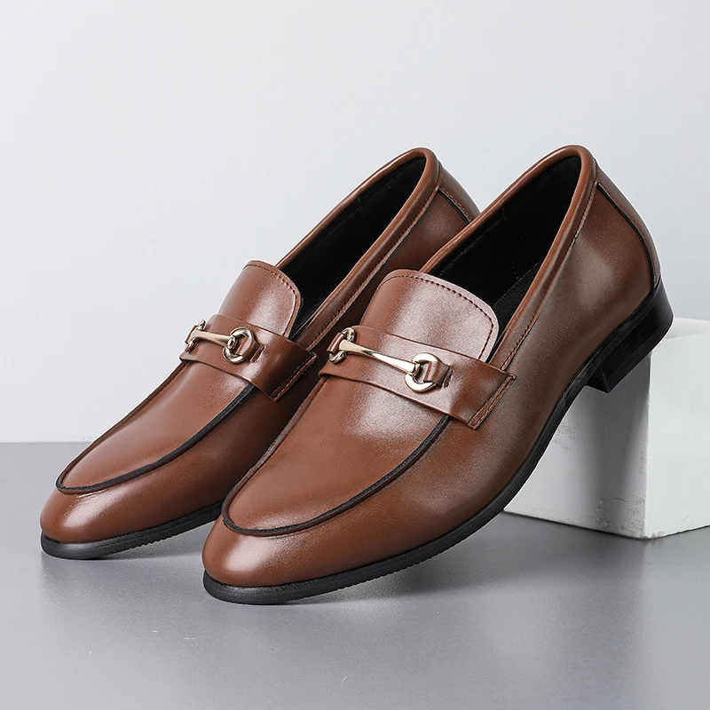 

Men Loafers PU Solid Color Comfortable Classic Business Men Shoes Size 38-46