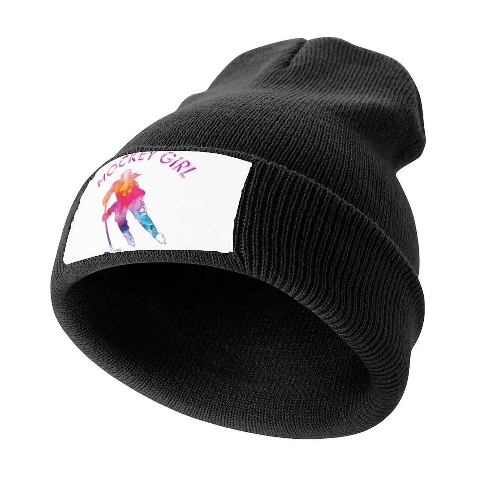 

Hockey Girl Watercolor Knitted Cap funny hat Snap Back Hat Mountaineering |-F-| Women Caps Men's