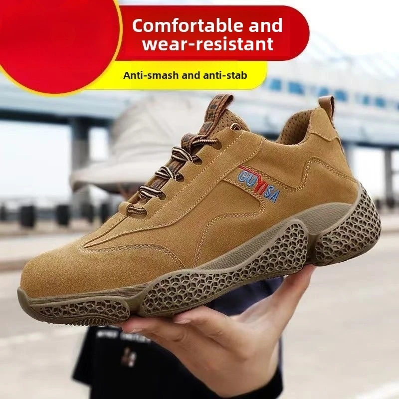 أحذية الصلب تو رجل سلامة الدورية زر الرجال أحذية رياضية مكافحة سحق المضادة للثقب أحذية أمان خفيفة الوزن تنفس الصلب تو