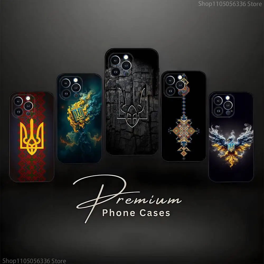 

Ukraine Ornament pattern Phone Case For iPhone 17,16,15,14,13,12,11 ,Pro Max,XS,X,XR,SE,Mini,8,7,Soft Silicone Black Cover
