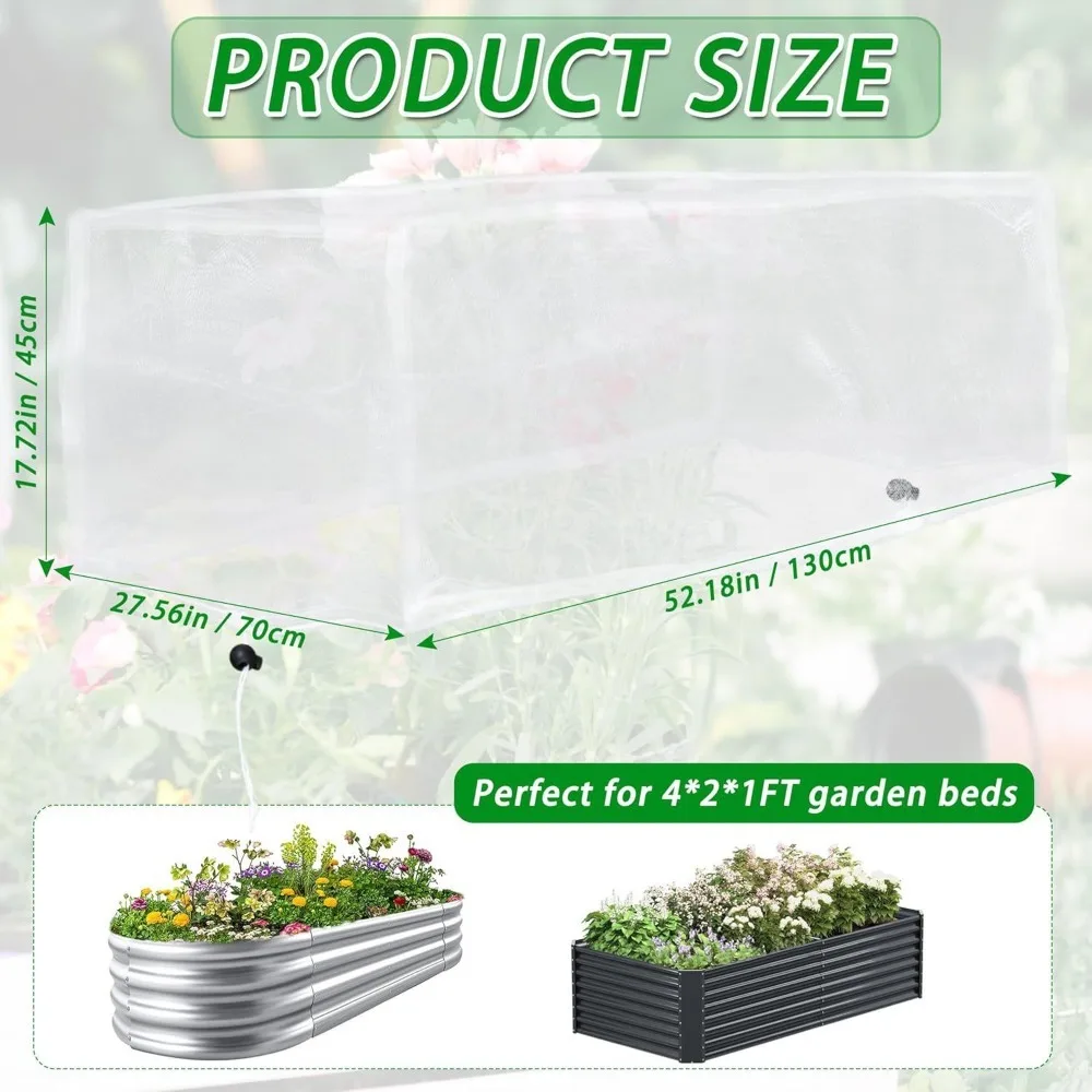 Rete di protezione per insetti da giardino rettangolare, copertura protettiva per piante traspirante, doppia coulisse, barriera efficiente