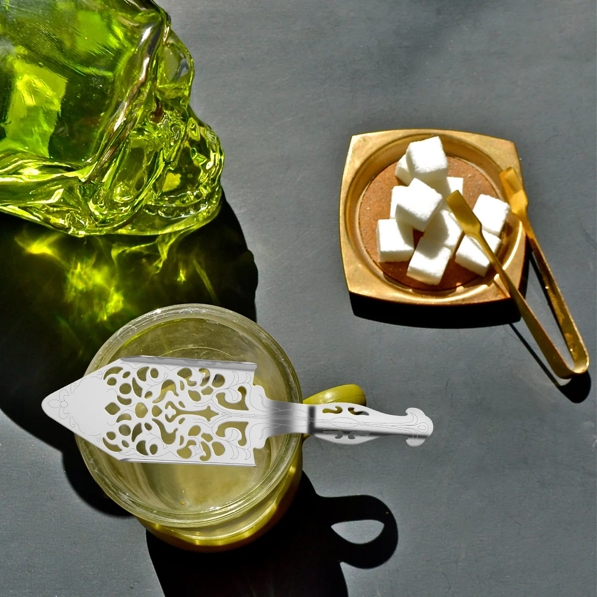 

Stainless Steel Absinthe Filter Spoon Vintage Silver Colander Slotted Bar Strainer Ice Cube Sugar Straining Kitchen Tool