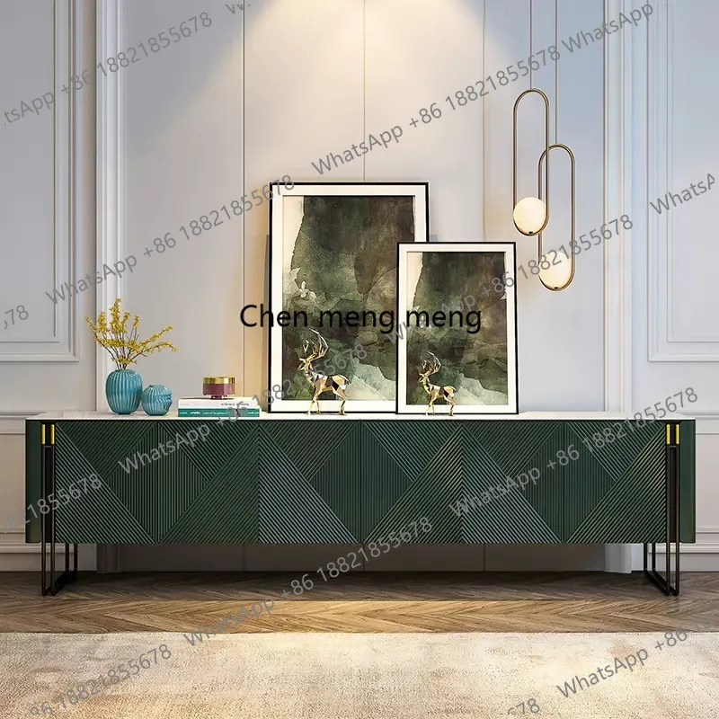 

American TV storage locker integrated high-end solid wood living room home new coffee table combination