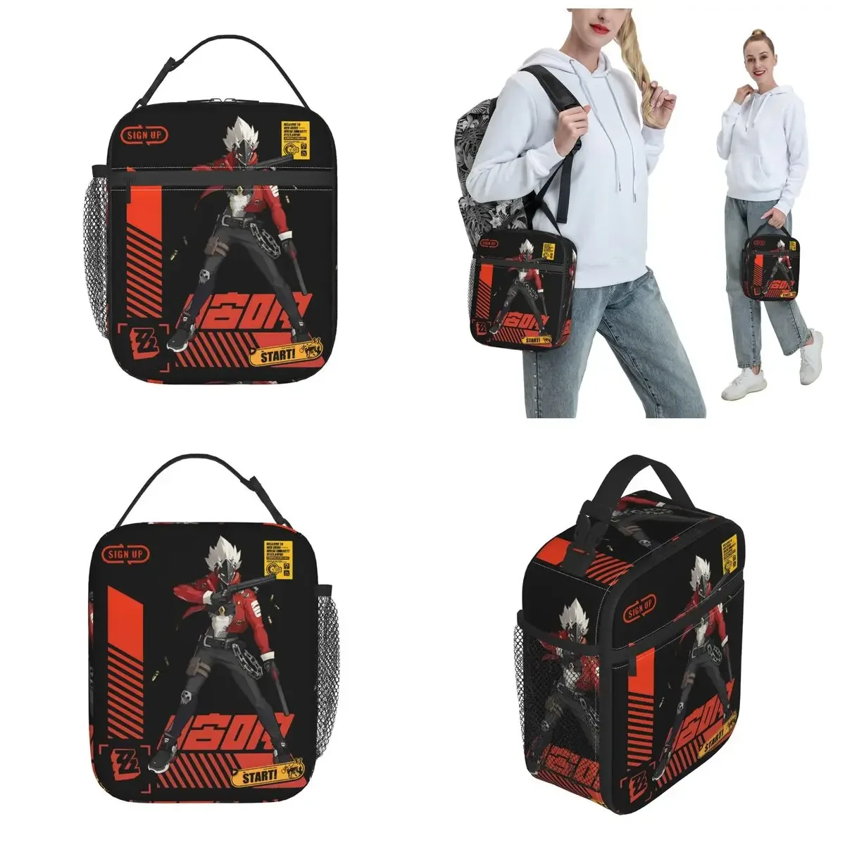 Agent Billy Zenless Zone Zero Insulated Lunch Bag for Men Women Storage Food Box Portable Cooler Thermal Lunch Boxes