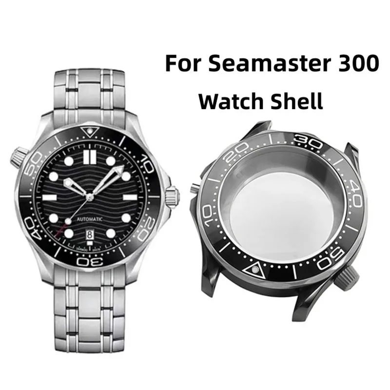 

Ceramic Watch Shell for Omega Seamaster 300 Series Watch Case with Glass Stainless Steel 2824 Movement Watch Bezel Case 43mm