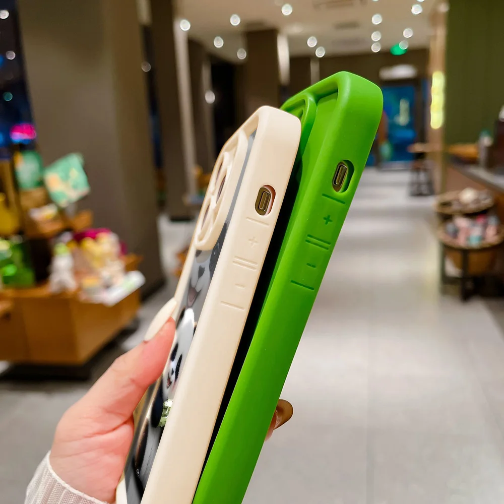 Custodia morbida per telefono Panda carino per iPhone 11 Custodia per iPhone 13 12 15 14 Pro Max XR XS X 7 8 Plus SE Cover posteriore in silicone