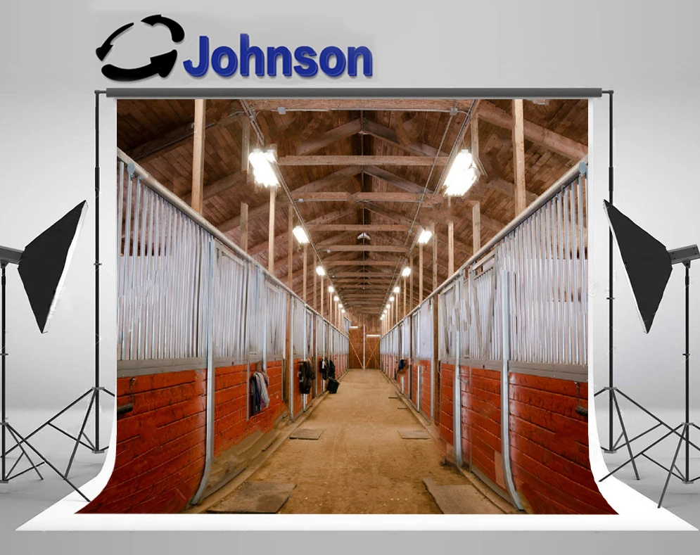 

JOHNSON Horse Stable Barn Sport Paddock Equestrian Ranch Racing backdrop High quality Computer print party backgrounds