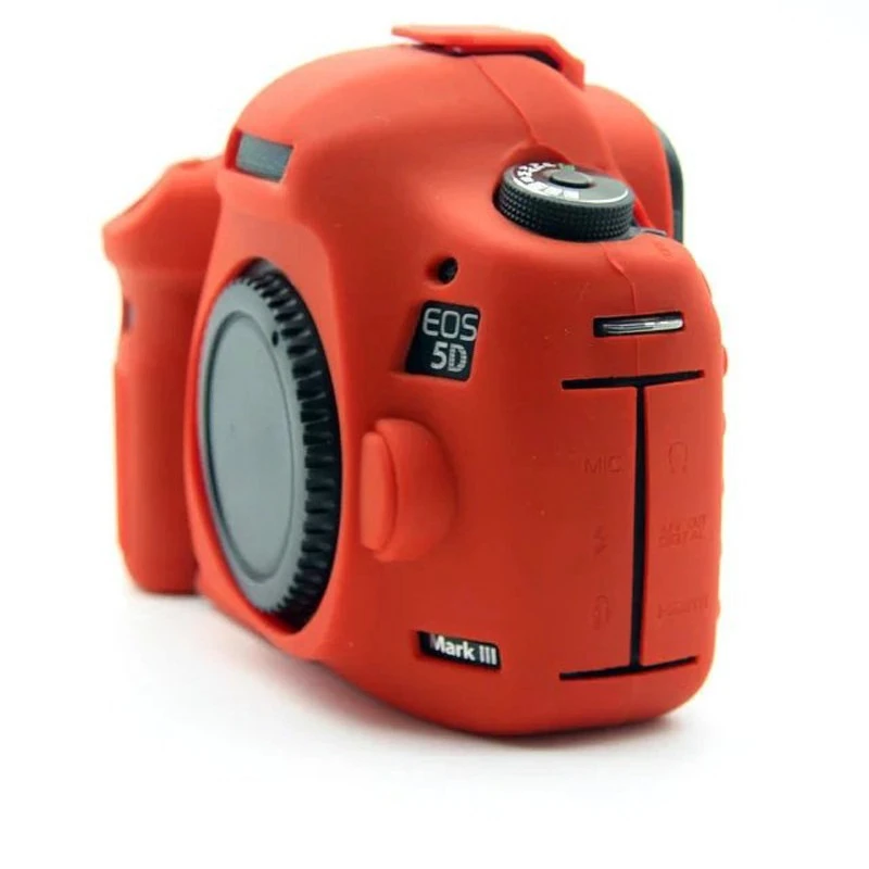 For Canon EOS 5DMark III 5D3 5Ds 5Dsr Micro-single camera protective case SLR camera Silicone camera bag+1PCS Free Tempered Film