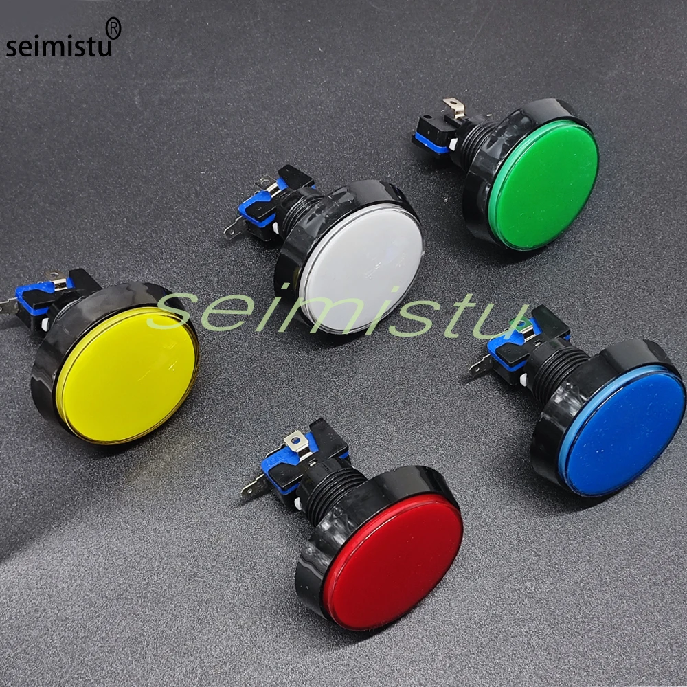 60mm Arcade Push Button LED Illuminated DC 12V Flat Button For Arcade Game Card Retrieval Car Wash Vending Machine Parts DIY