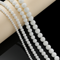 1Strand 4/6/8/10mm White Ceramic Beads Round Loose Spacer Bead for Necklace Bracelet DIY Jewelry Making Accessories Supplies