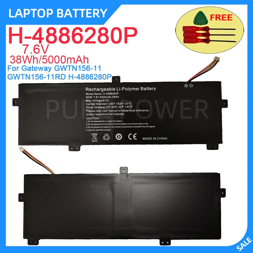 

Новый аккумулятор для ноутбука H-4886280P 7.6V 38WH 5000mAh высокого качества для Gateway GWTN156-11 GWTN156-11RD H-4886280P