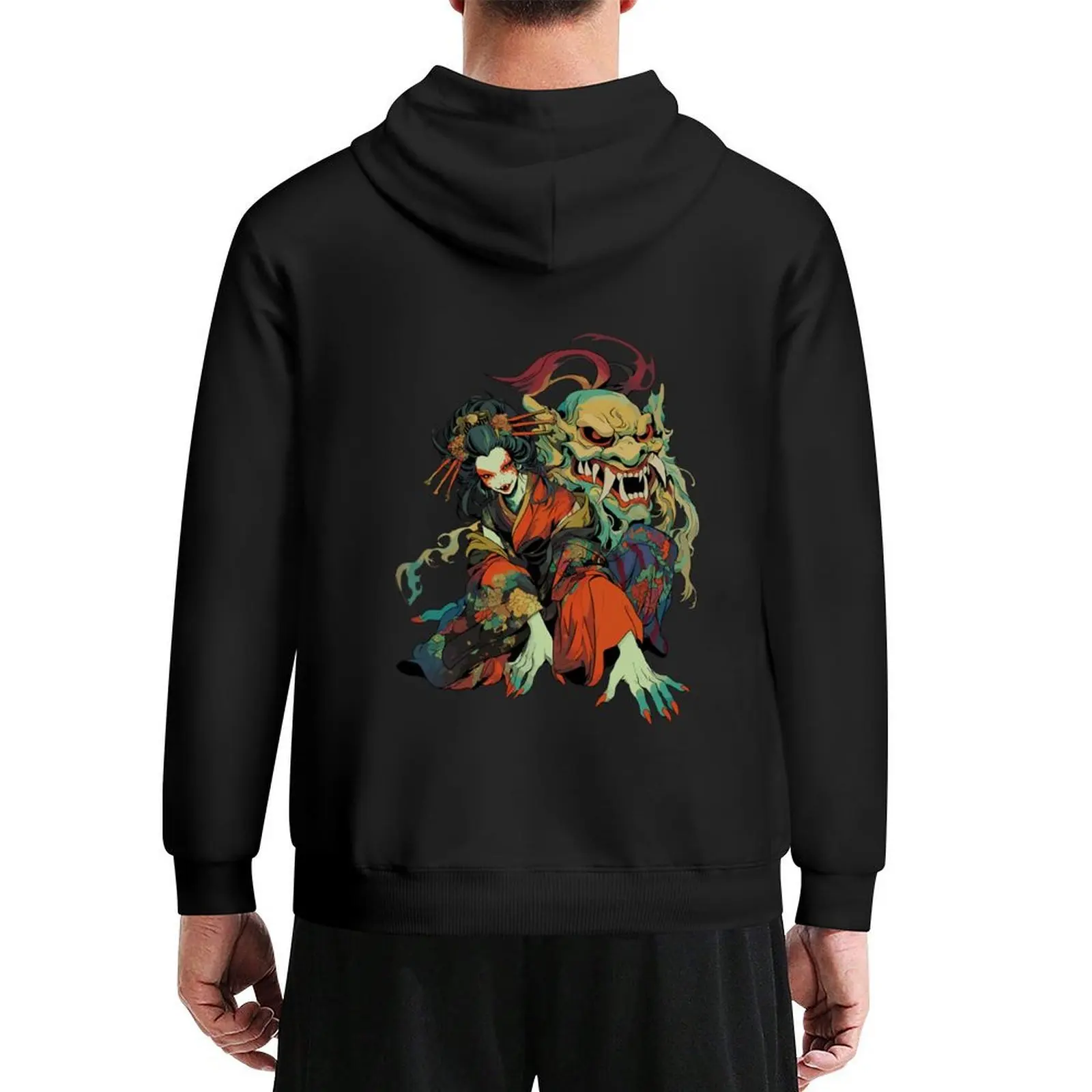 

Japanese Folklore Yokai Creature Art Hoodie men clothes blouse aesthetic clothing men wear men's hoodies