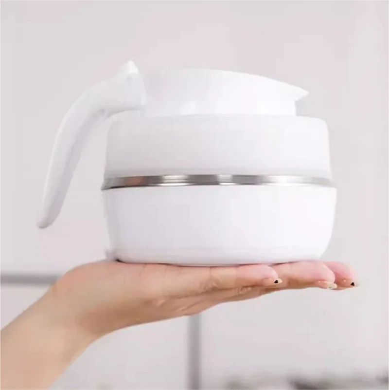 220V 0.6L Mini Folding Kettle Portable Water Heater 600W Silicone Compression Electric Kettle Home Kettle Easy To Travel image 2