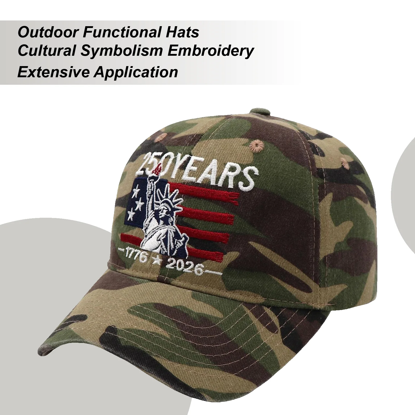 

Baseball Hat 250 Years Headwear Fashion Hat For Golf Summer Beach Hunting Fishing Skiing Cycling Hiking Traveling