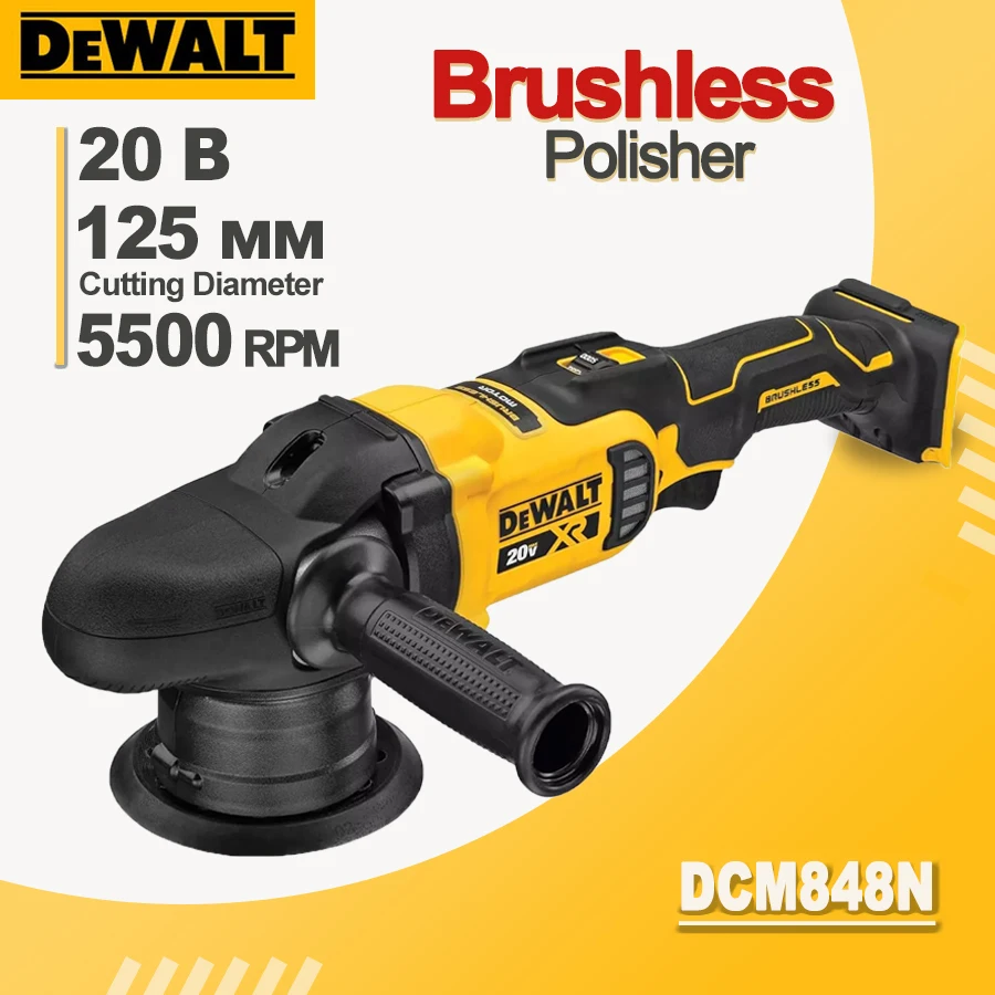 

DEWALT DCM848N Brushless Cordless Polisher 20V Lithium Power Tools 125mm 2000-5500RPM (No Battery)