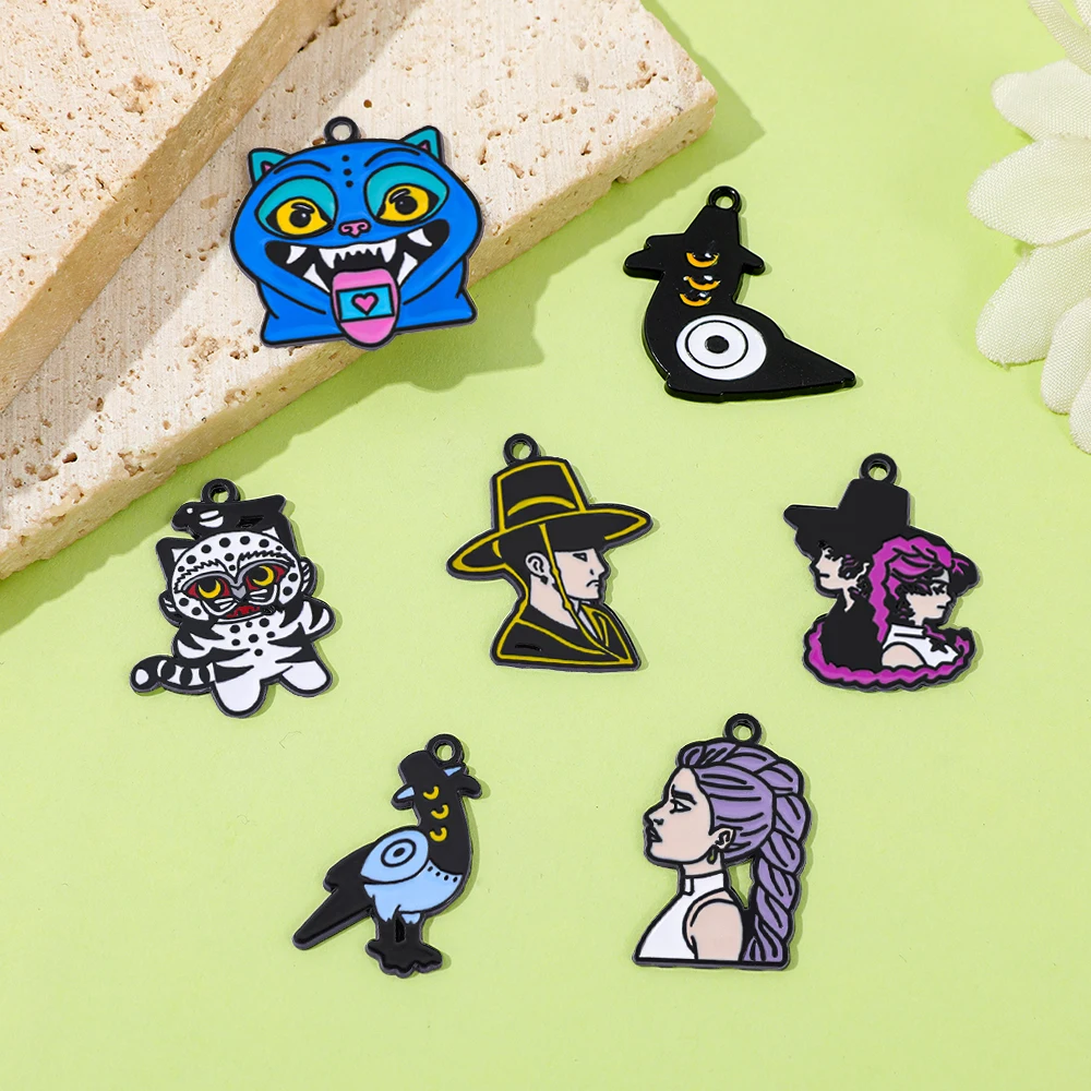 10 قطعة/الحقيبة K-Pop شيطان هنتر الكرتون DIY الإبداع المينا قلادة رومي ميرا زوي العصرية مجوهرات اكسسوارات لصديق #4