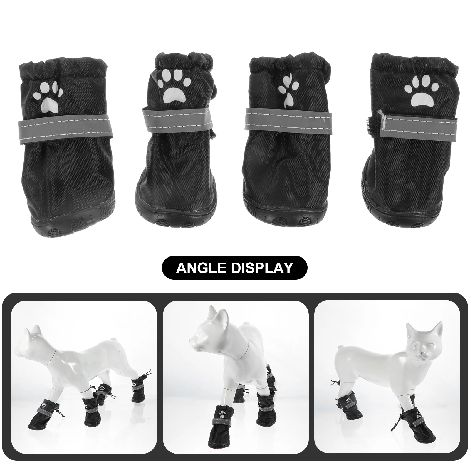 

4 Pcs Shoes Waterproof Dog Boots Rain Keep Warm Rainshoes for Dogs Black Pets Outdoor