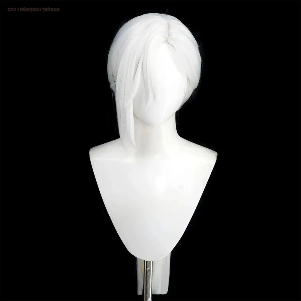 Peruka do cosplayu maski F z gry SILENT HILL, męska/damska, biała, długa, odporna na ciepło, syntetyczna, rekwizyt na Halloween.