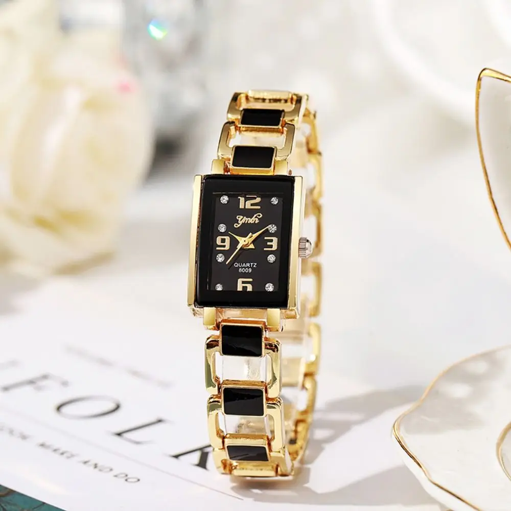 Orologio con cinturino in acciaio inossidabile caldo Orologio da polso al quarzo regalo di lusso da donna Orologio da polso al quarzo quadrato semplice moda studente