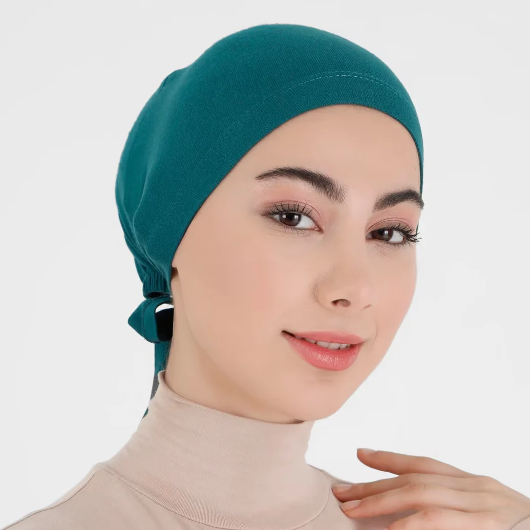 Muslim Inner Hijab Cap No Silp Breathable Women Under Caps Elastic Cotton Jersey Hijab Undercap