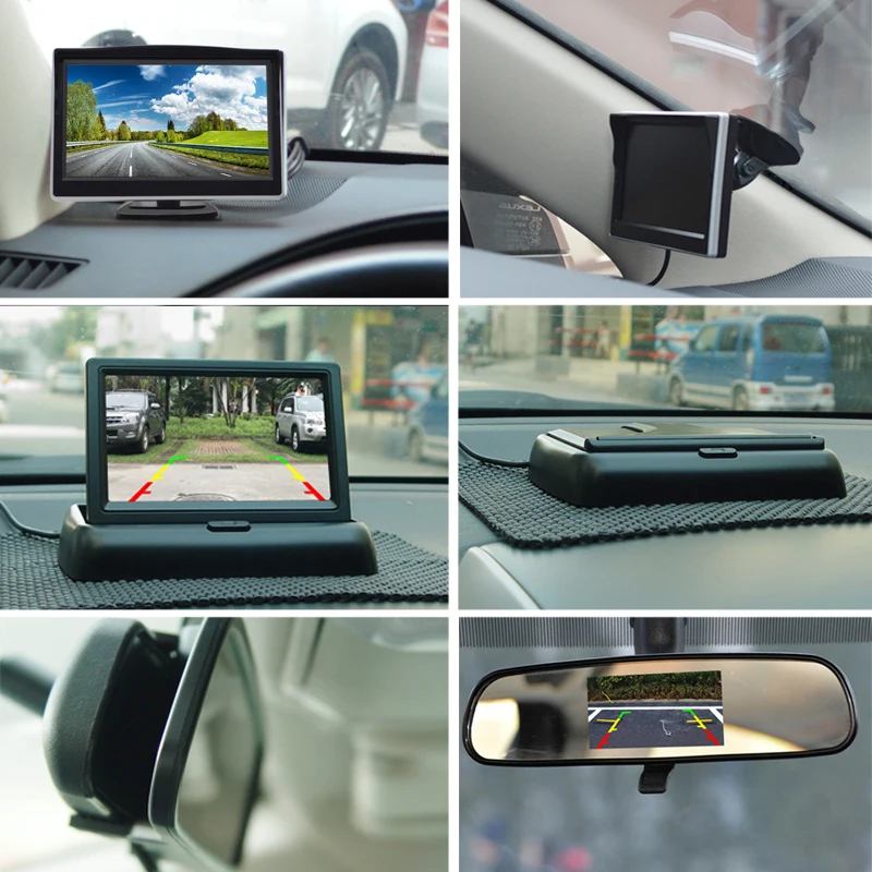 Einfache Installation Rückansicht Backup Kamera 4,3/5/7 Zoll Auto LCD Monitor Für Fahrzeug Van Nachtsicht Reverse parkplatz Bild System – Detail 5