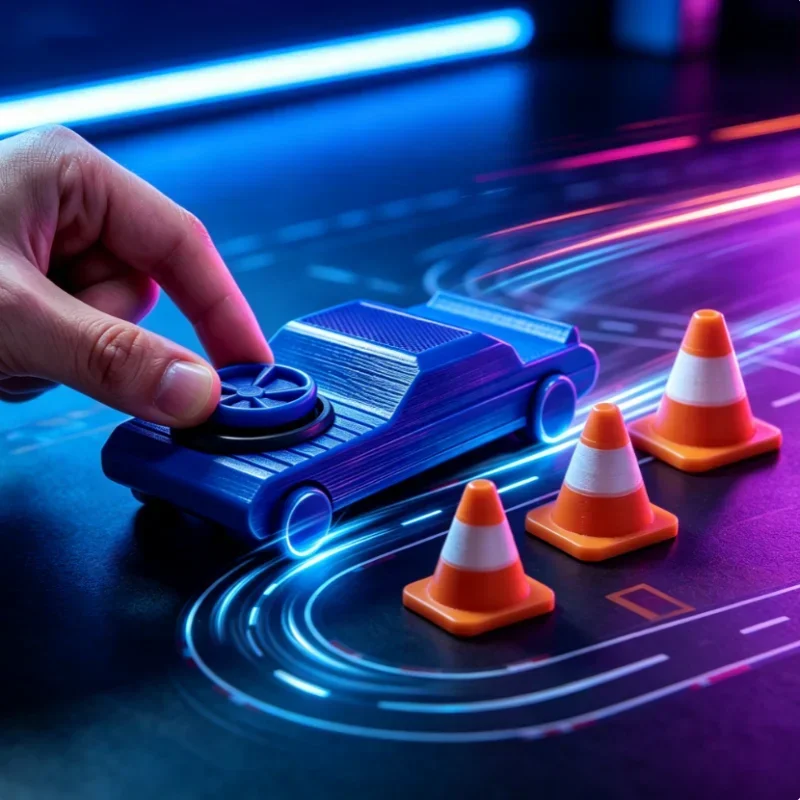 Taschen-Drift-Fidget-Auto 3D-Gedrucktes Mini-Finger-Drift-Auto Spinner Gyro Tragbares Stress- und Angstabbau-Schreibtischspielzeug für Kinder und Erwachsene – Detail 3