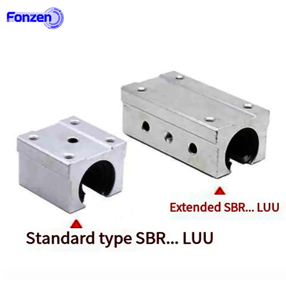 Extended SBR Open Linear Bearing Slide Block SBR12/13/46/20/25/30/35/40/50UU Linear Guide Rail Block for CNC 3D Printer