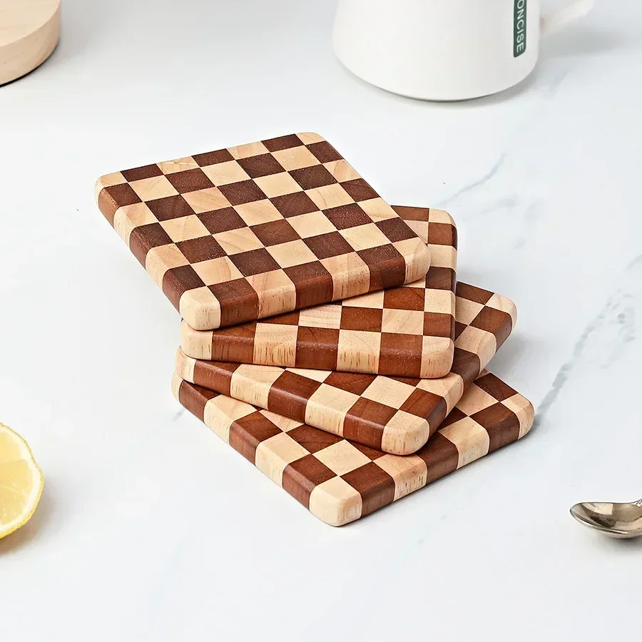 

Cutting Board Non Slip Solid Wood Cutting Board for Household Use Two Tone Mosaic Cutting Board Modern Style Cutting Board