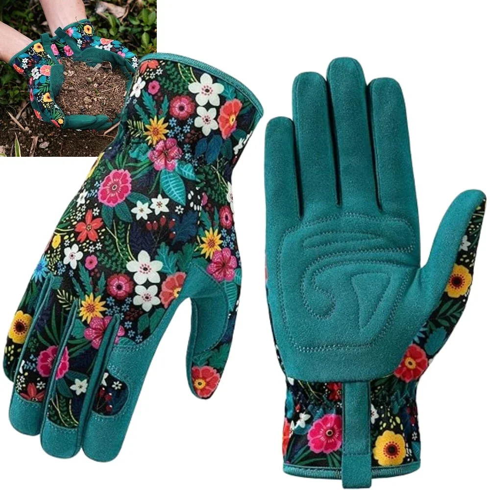 Gardening Gloves for Women Breathable leather Garden Gloves with Grip Thorn-Proof Puncture-Resistant Work Gloves