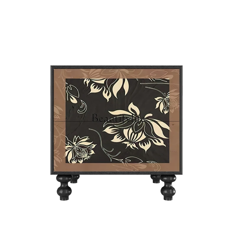 

French medieval bedside table, bedroom bedside storage cabinet, solid wood sofa edge