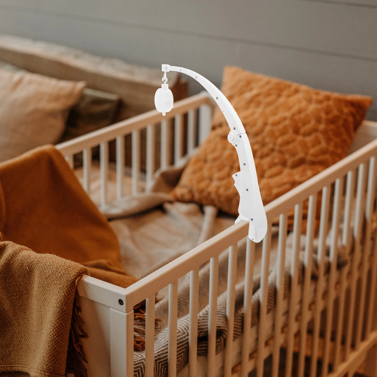 

Crib Arm Bed Bell Holder 360 Degree Rotating Adjustable Height Foldable Stand For Nursery Decor Baby For Bassinet Crib