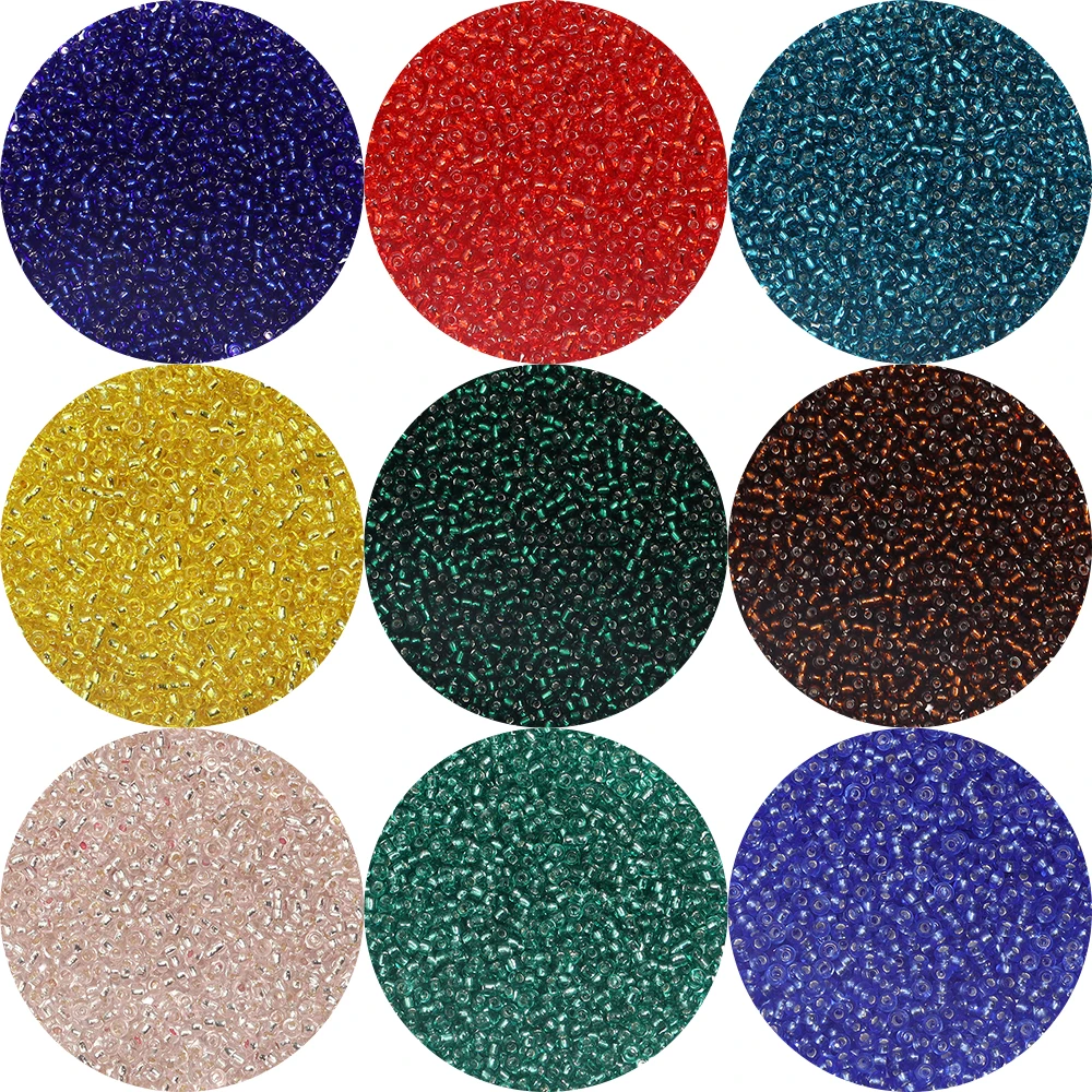 2mm Solid Color Glass Rice Beads Round Seed Beads Color Scattered Beads for Jewelry Making DIY Bracelet Earring Beaded Accessor