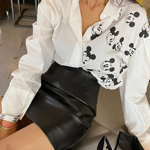 

Свободная, модная женская рубашка в корейском стиле: сенсация дизайна для весны, осени и зимы, повседневная внутренняя одежда