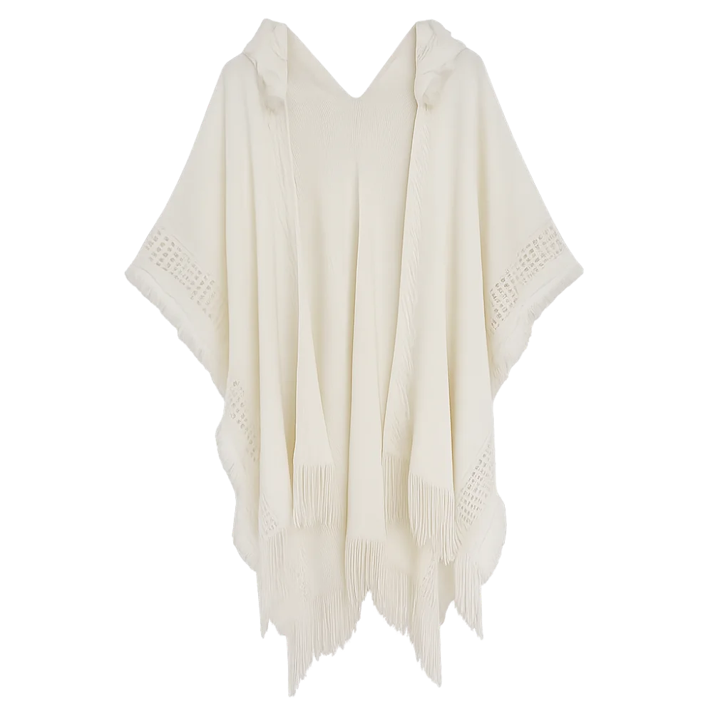 

Простая вязаная толстовка с кисточками, шаль, вязаный крючком топ, большие шарфы, женский плащ, однотонная накидка, вечерние накидки на осень и зиму