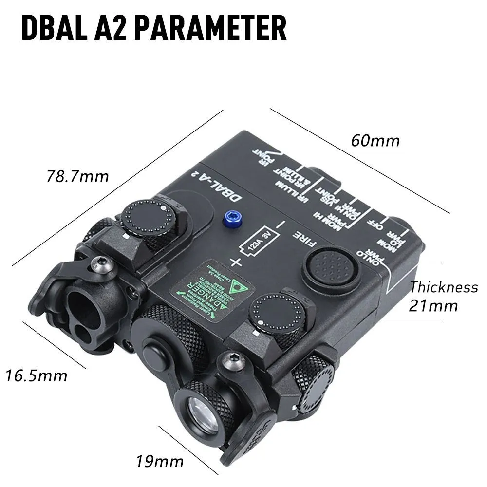 WADSN Airsoft DBAL-A2 Hunting Laser Pointer IR Red Green Dot Sight Laser Tactical Aiming Scout Light Weapon Light Fit 20mm Rail