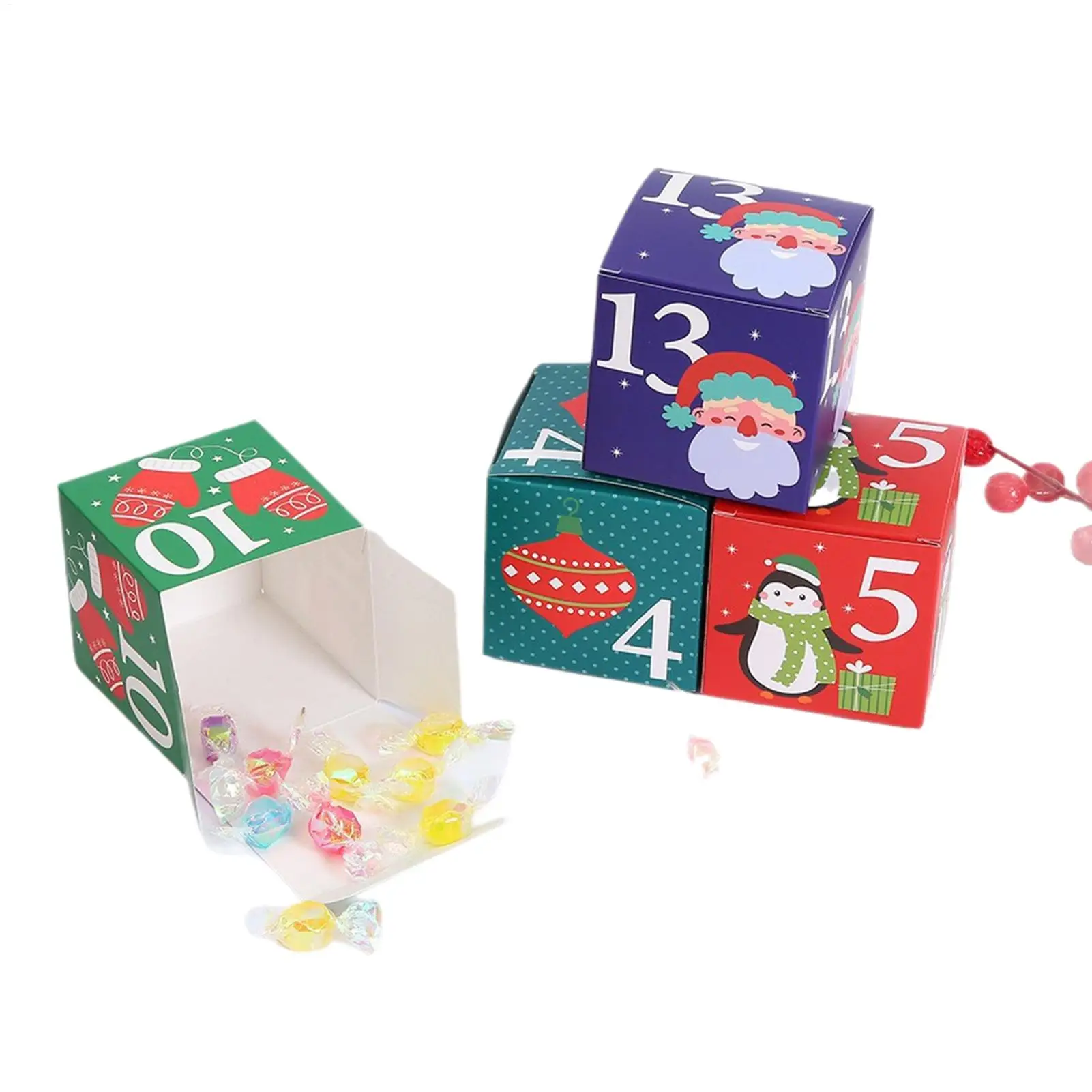 

Рождественские пустые коробки, зимние праздничные украшения, пустые бумажные коробки с обратным отсчетом для мальчиков и девочек, детские пары, маленькие игрушки, конфеты
