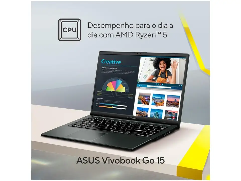 Notebook Asus Vivobook Go 15 Amd Ryzen 5 7520U 8Gb Ram 512Gb Ssd