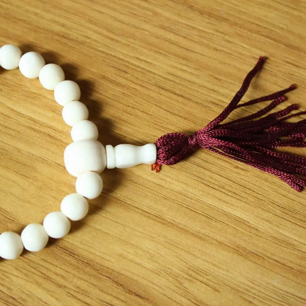 ML221 Ethnic Tibetan Natural yak bone 7mm Round Beads 108 Mala Rosary Prayer Necklace Beaded Bracelet