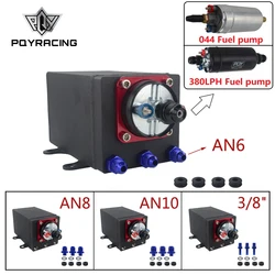 Single Fuel Pump Surge Tank Oil Catch Can with 044 Fuel Pump or 380 LPH Black PQY Fuel Pump With Different Fittings