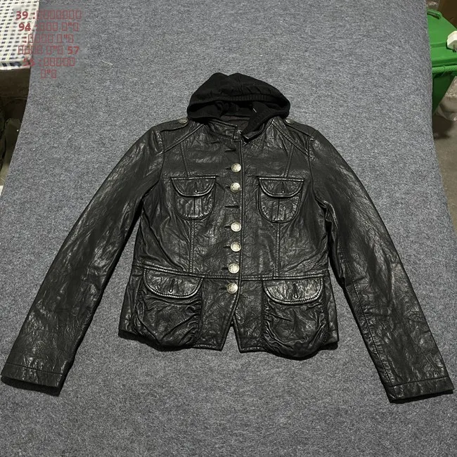 スリムフィット シープスキン ジャケット レディース ストリート スタイル ヴィンテージ スタンドカラー ミディアム丈 ジッパーコート ロングスリーブ カジュアル アウター